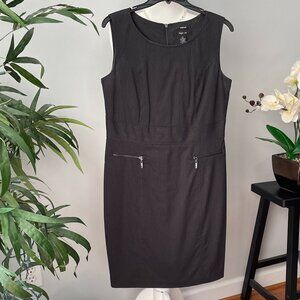 Style & Co. Black Gray Pin Stripe Size 6 Dress Lightweight Synthetic Denim Look